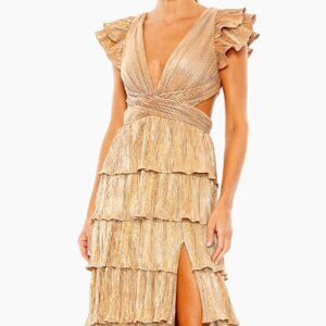 Mac Duggal Gold Backless Dress